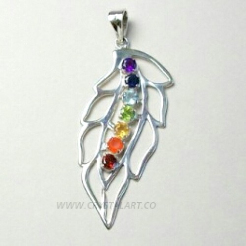 Chakra Fancy Leaf Silver 925 Pendant