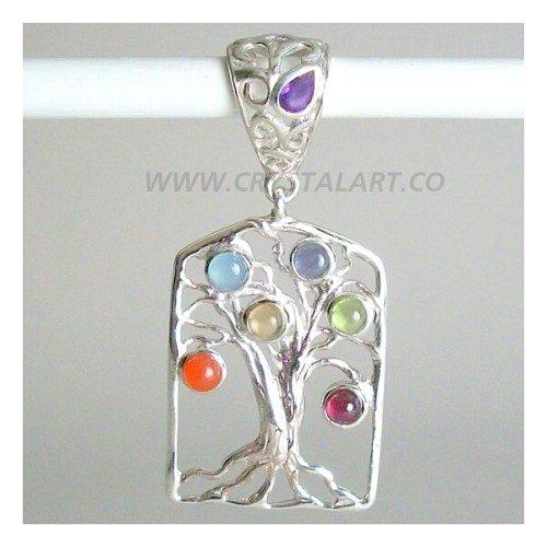 Desire Tree Chakra 925 Silver Pendant 