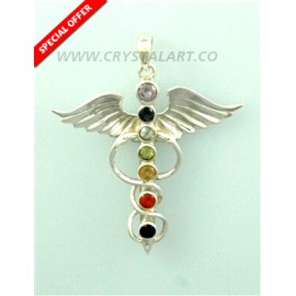 Chakra Flying Bird 925 Silver Pendant