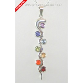 Chakra Long Snake 925 Silver Pendant