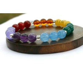 Stratchable Gemstone Beads Chakra Bracelet