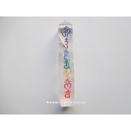 Clear Quartz Chakra Sanskrit Symbol Engraved Tower Points