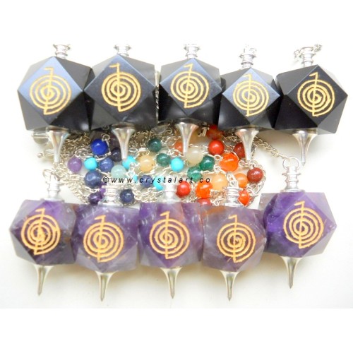 Chakra Engraved Choko Reiki Hexagonal Pendulum