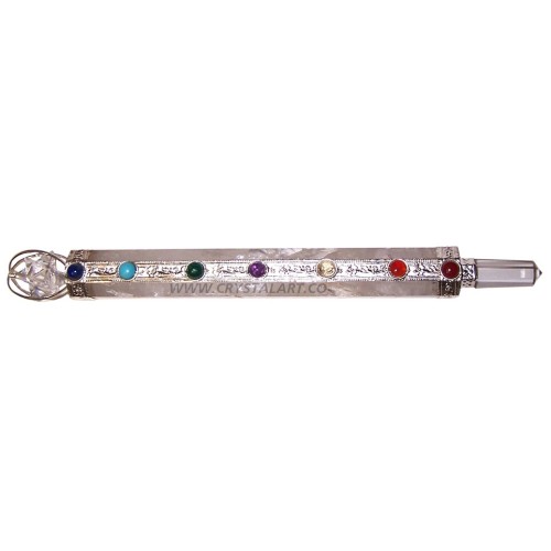 Crystal Quartz With Merkaba Chakra Healing Stick