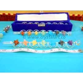 Gemstone 7 Chakra Spinning Merkaba Star Healing Stick