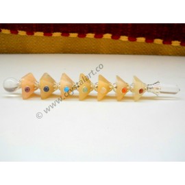 Gemstone Chakra Stepped Pyramid Healing Sticks