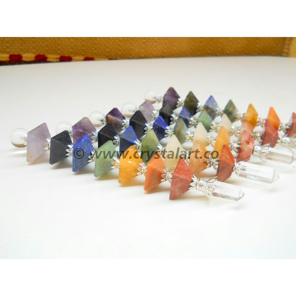 7 Chakra Stepped Pyramid Healing Sticks