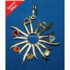 Chakra Sun Rays Metal Pendant