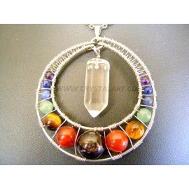 Chakra Crystal Point Metal Pendant