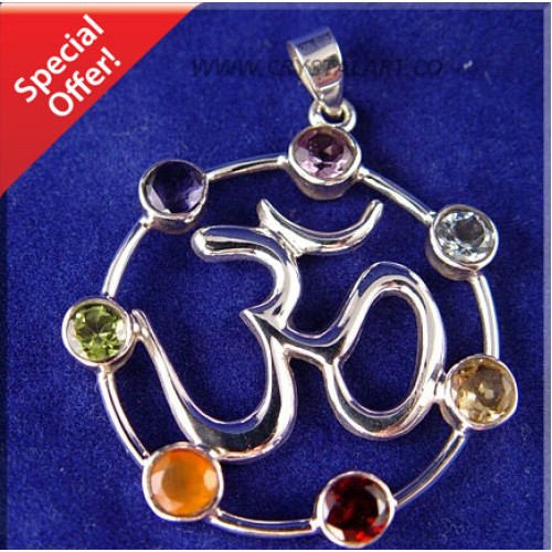 Chakra OM Metal Pendant