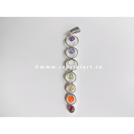 Gemstone Chakra Stick Metal Pendant