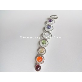 Gemstone Chakra Stick Metal Pendant