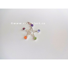 Chakra Star of David Metal Pendant