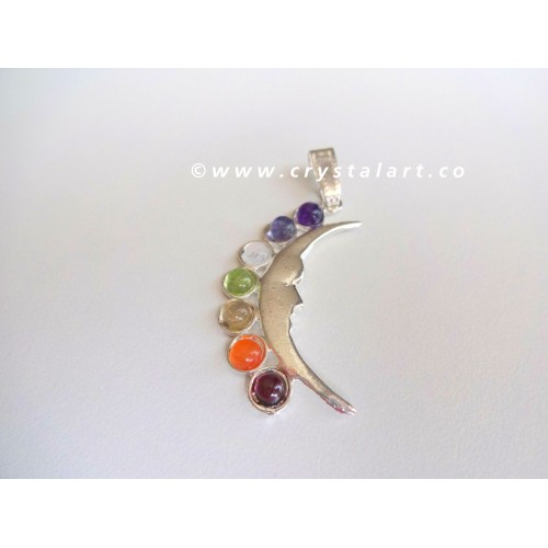 Face of Moon Chakra Metal Pendant