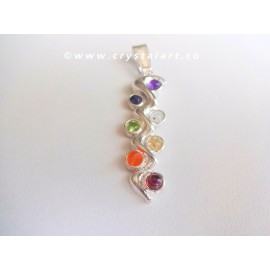 Gemstone Chakra Snake Metal Pendant