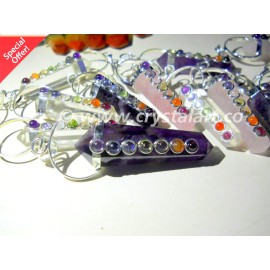 Chakra Double terminated bow Pendants