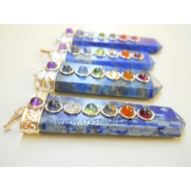 Lapis Lazuli 7 Chakra Flat Point Pendants