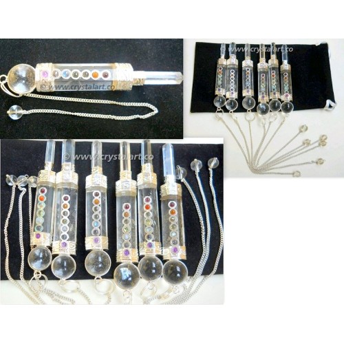 Crystal Quartz Healing Stick Pendulum