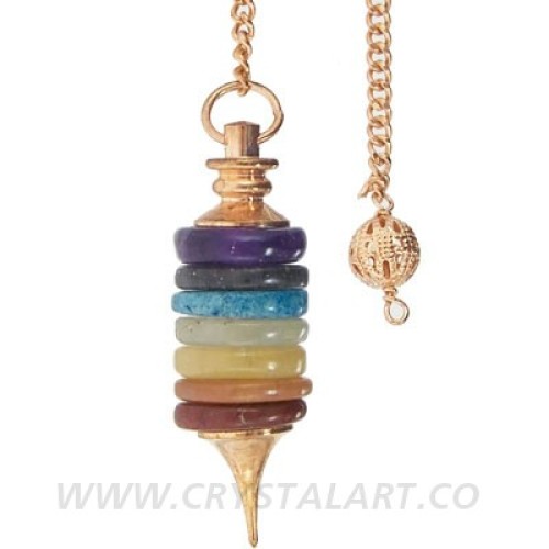 Seven Chakra Bonded Copper Spring Style Pendulum