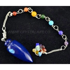 Gemstone Dowsing Pendulum with Chakra Heart Chain