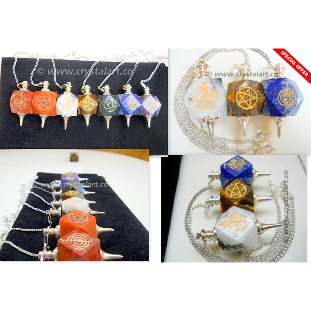 Chakra Chain Hexagone Reiki Pendulum