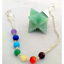 Crystal Merkaba with Chakra chain Pendulum