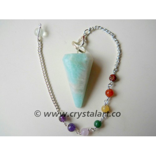 Amazonite Faceted Chakra Chain Pendulum