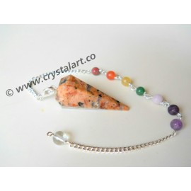 Dalmation Jasper Faceted Chakra Chain Pendulum