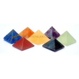 Seven Chakra Gemstone Pyramid Set