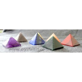 Seven Chakra Gemstone Pyramid Set