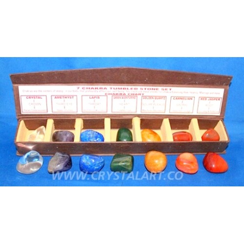 Chakra Plain Tumbled Stone Set with Box