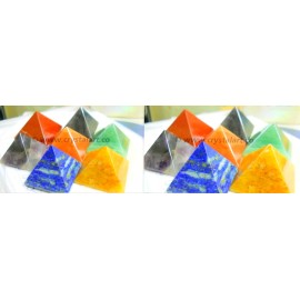 Seven Chakra Gemstone Pyramid Set