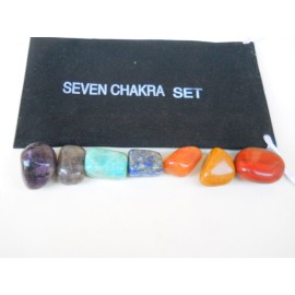 Gemstone Chakra Tumbled Pebbles stone with Velvet Pouch