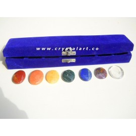 Gemstone Chakra Cabochon Set with Velvet Case