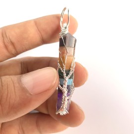 Chakra Bonded Double Terminated Points Fully Wrapped Pendants