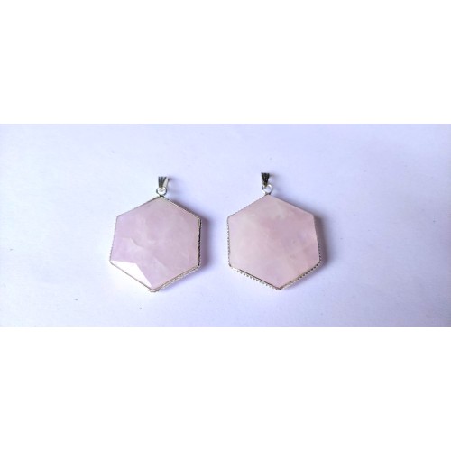 Rose Quartz Flat Star of David Pendants