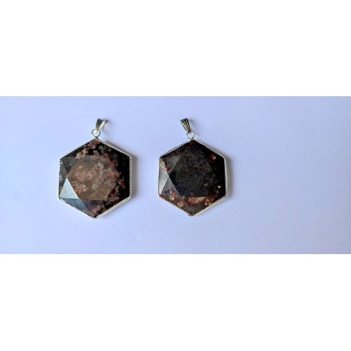 Garnet Flat Star of David Pendants