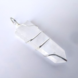 Selenite Wire Wrapped Flat Pendants