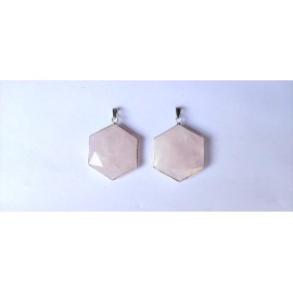 Rose Quartz Flat Star of David Pendants