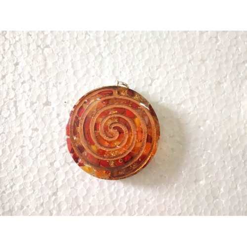 Red Canelian 50 mm Round Shape Orgone Pendants