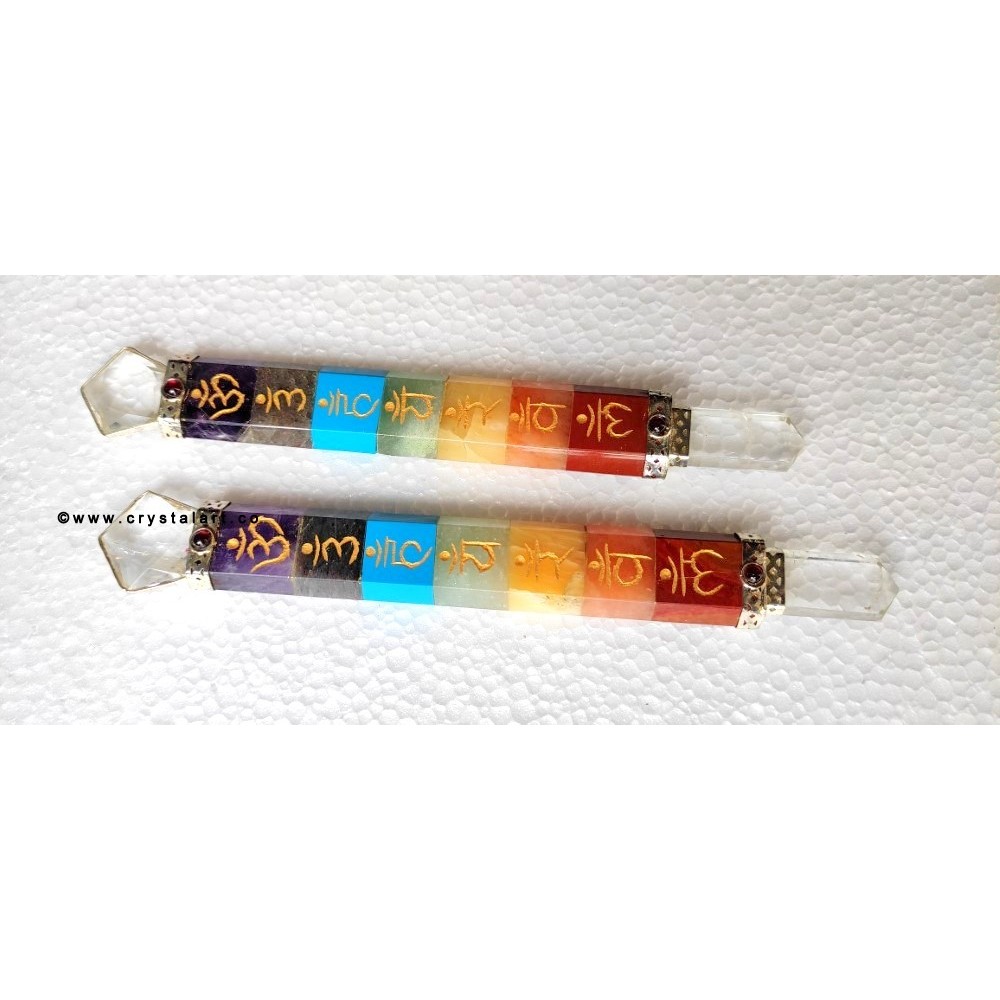 Chakra Bonded Engraved Symbol Star of David Flat Healing Sticks