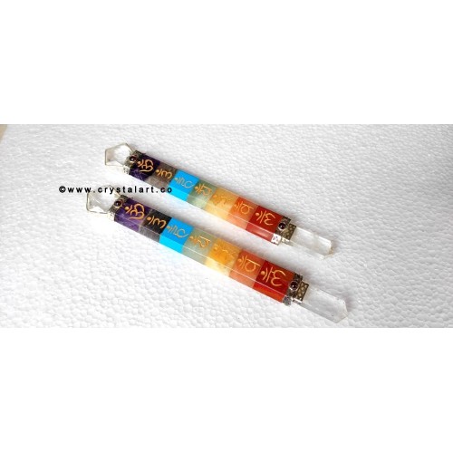 Chakra Bonded Engraved Symbol Star of David Flat Healing Sticks