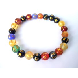 Chakra Sanskrit With OM Symbol 8 MM Plane Beads Bracelets