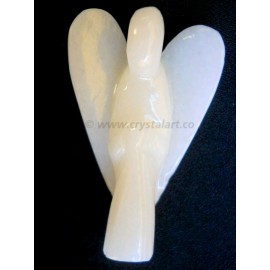 White king Agate Carved 2 Inch Angel