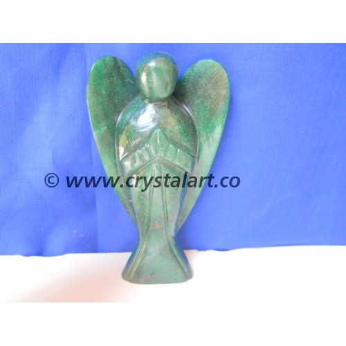 Green Myca Big Size Carved Angel