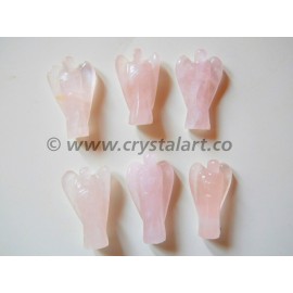 Rose Quartz Carving 1 Inch Angel