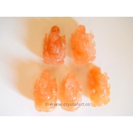 Red Jade Carving Ganesha