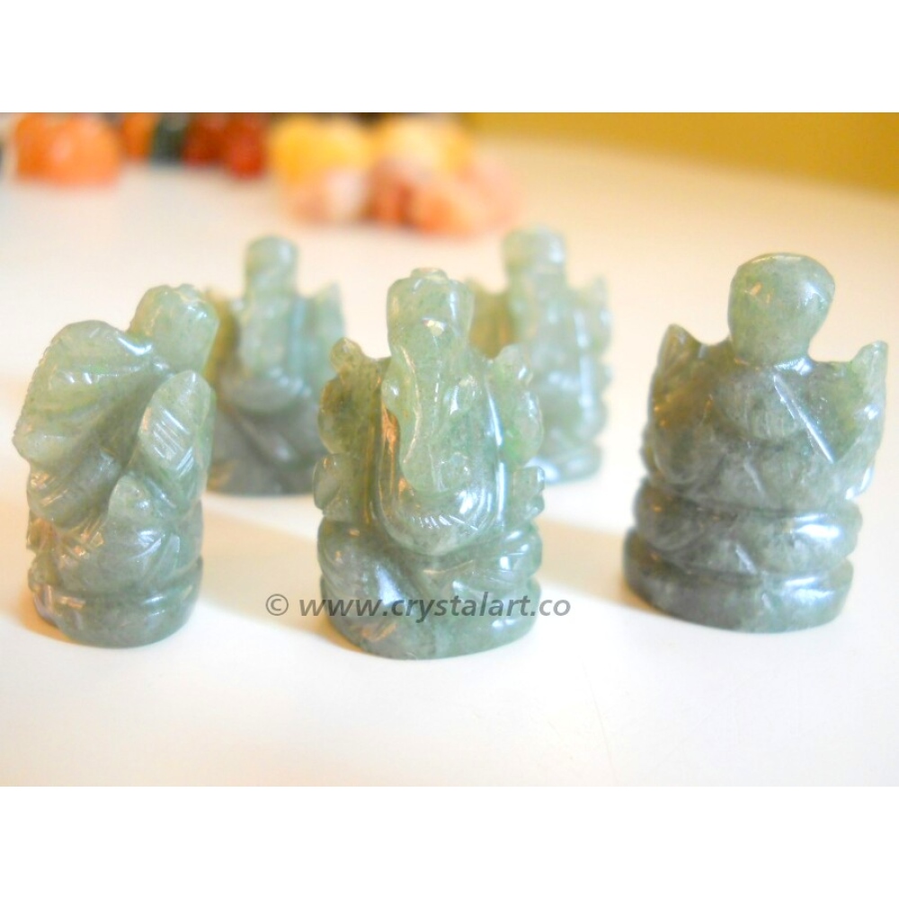 Green Aventurine Carving Ganesha