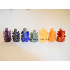 7 Chakra Carving Ganesha set of 7 piece