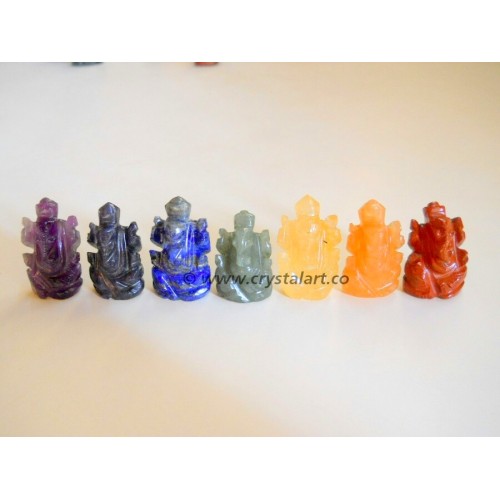 7 Chakra Carving Ganesha set of 7 piece